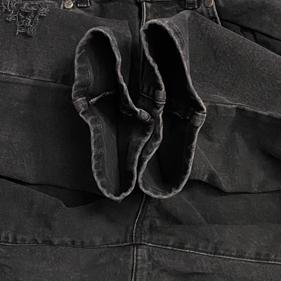 The Ragged Priests High Rise Slim Straight Leg Black Jeans Distressed Ripped 30 - Picture 13 of 15